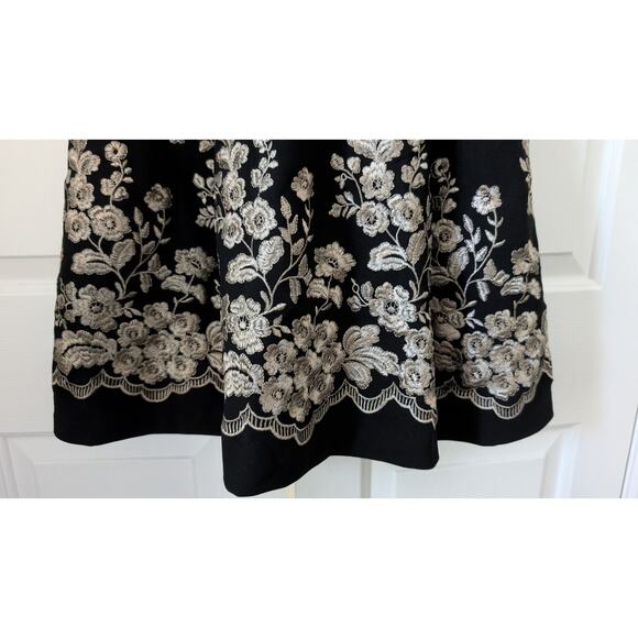 Calvin Klein Black with Gold Embroidery A Line Dress NEW! - Picture 3 of 10